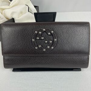 Gucci Leather Soho Studded Wallet Brown